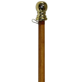 5' Wood Finish Aluminum Spinner Pole - Ball Top