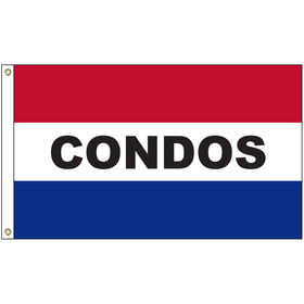 condos 3' x 5' message flag with heading and grommets
