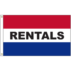 rentals 3' x 5' message flag with heading and grommets