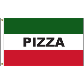 pizza 3' x 5' message flag with heading and grommets