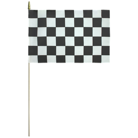 12" x 18" polyester checkered stick flag