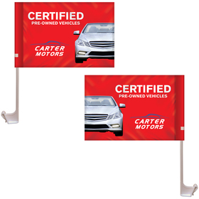 7.5" x 10.5" stationary use double sided kp car flag