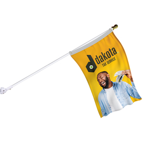 Banner Kit with 2' x 3' Flag and White Bracket
