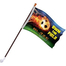 Promotional Flag Kit with 2' x 3' Flag and White Bracket