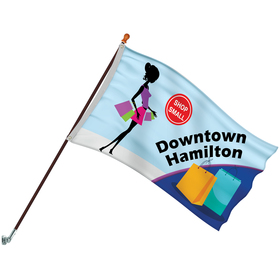 Promotional Flag Kit with 3' x 5' Flag and Silver Bracket