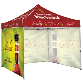 10' square tent with three full walls
