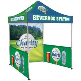 6.5' Square Canopy Tent With 1 Full Double Sided Wall & 2 Double Sided Half Walls