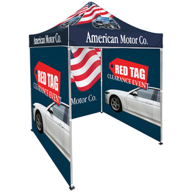 6.5' square canopy tent with 3 full double sided walls