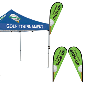 6' double sided teardrop with hardware and tent clamp