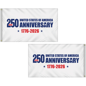 3' x 5' Double Sided White America 250 Anniversary Flag