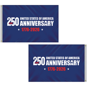 4' x 6' Double Sided Blue America 250 Anniversary Flag
