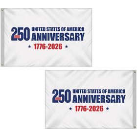 4' x 6' Double Sided White America 250 Anniversary Flag