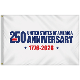 4' x 6' Single Reverse White America 250 Anniversary Flag