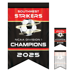 2' x 3' championship banner single sided dove tail cut
