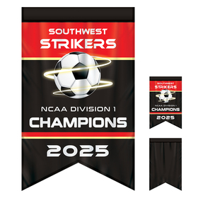 2' x 3' championship banner single sided with backliner dove tail cut