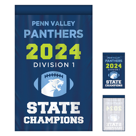 2' x 3' championship banner single sided straight cut