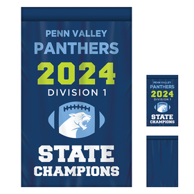 2' x 3' championship banner single sided with backliner straight cut