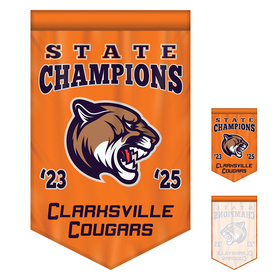 2' x 3' championship banner single sided v-cut