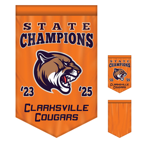 2' x 3' championship banner single sided with backliner v-cut