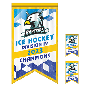 3' x 5' championship banner double sided dove tail cut