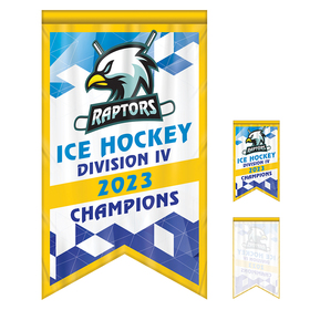 3' x 5' championship banner single sided dove tail cut
