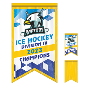3' x 5' championship banner single sided with backliner dove tail cut