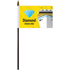 4" x 6" single reverse polyester stick flags