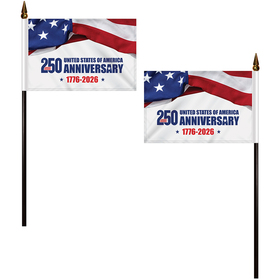 4" x 6" double sided polyester stick flags