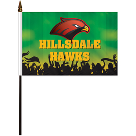 8" x 12" Single Reverse Polyester Stick Flags