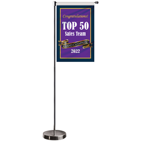 11-19.7" Metal Telescopic Flagpole w/ Double Sided Banner