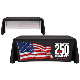 6' customized open back throw style table cover