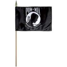 4'' x 6" pow/mia mounted cotton stick flag