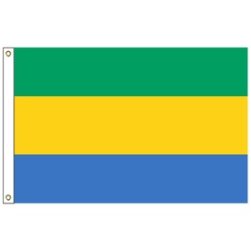 gabon 2' x 3' outdoor nylon flag with heading and grommets