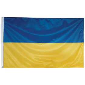 ukraine 2' x 3' outdoor knit poly flag w/ heading & grommets