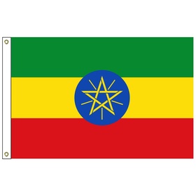 ethiopia w/ seal 2' x 3' outdoor nylon flag w/ heading & grommets