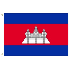 cambodia 3' x 5' outdoor nylon flag w/ heading & grommets