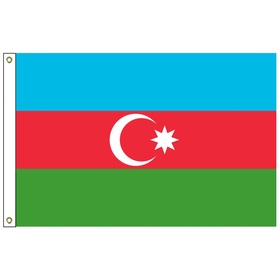 azerbaijan 5' x 8' outdoor nylon flag w/ heading & grommets
