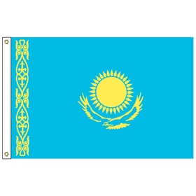 kazakhstan 5' x 8' outdoor nylon flag w/ heading & grommets