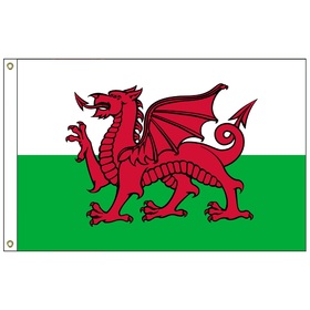 wales 5' x 8' outdoor nylon flag w/ heading & grommets