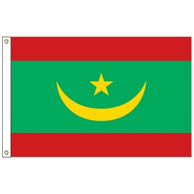 mauritania 2' x 3' outdoor nylon flag with heading and grommets