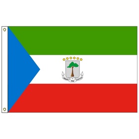 equatorial guinea w/ seal 3' x 5' outdoor nylon flag w/ heading & grommets