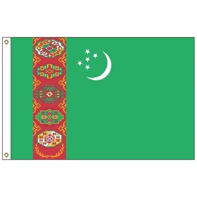 turkmenistan 3' x 5' outdoor nylon flag w/heading & grommets