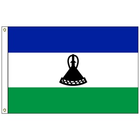 lesotho 2' x 3' outdoor nylon flag with heading and grommets