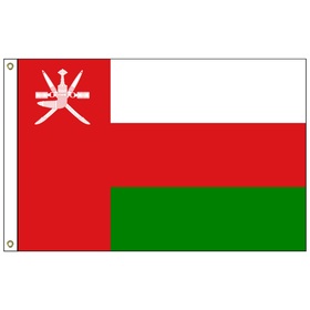 oman 2' x 3' outdoor nylon flag with heading and grommets