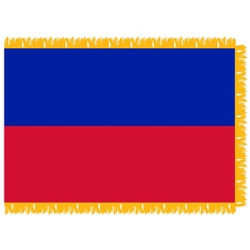 haiti 3' x 5' indoor nylon flag w/ pole sleeve & fringe
