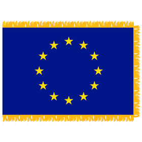 european union 3' x 5' indoor nylon flag w/ pole sleeve & fringe