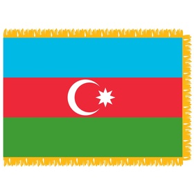 azerbaijan 3' x 5' indoor flag w/ pole sleeve & fringe