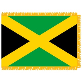 jamaica 3' x 5' indoor flag w/ pole sleeve & fringe