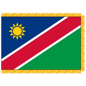 namibia 3' x 5' indoor nylon flag w/ pole sleeve & fringe