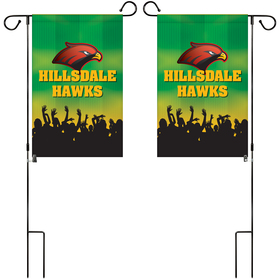 12" x 18" custom double sided garden banner with hardware